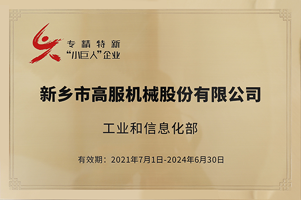 2020年，入選“國家級專精特新小巨人”企業(yè)